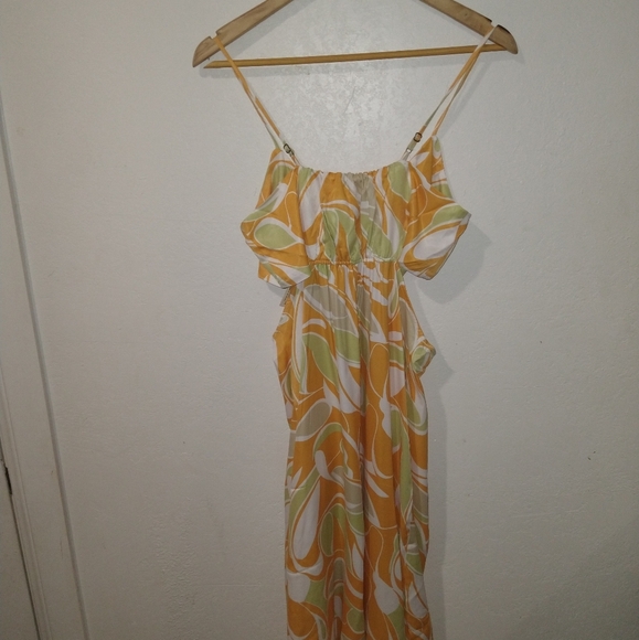NWT ANTHRO' Cut Out Printed Midi Dress - Picture 11 of 11